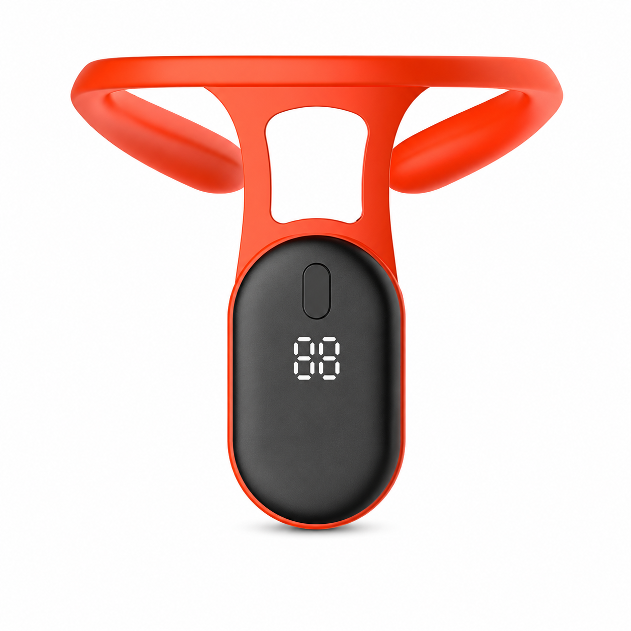 Corrector de postura inteligente para niños en color naranja con pantalla digital