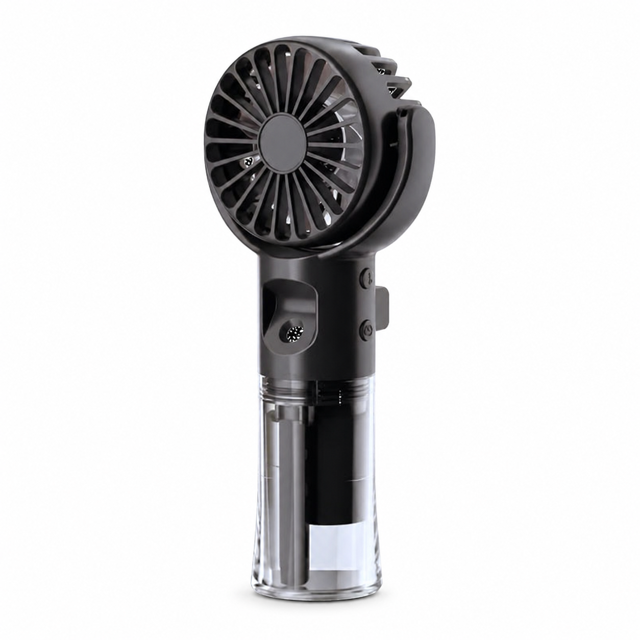 Ventilador portátil con pulverizador de agua en color negro